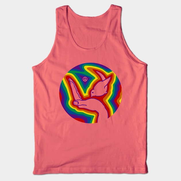 Rainbow Peace Dove Tank Top by Slightly Unhinged